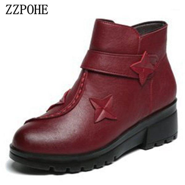 

zzpohe fashion women snow boots elderly mother soft warm female comfortable ankle boots women waterproof winter shoes1, Black
