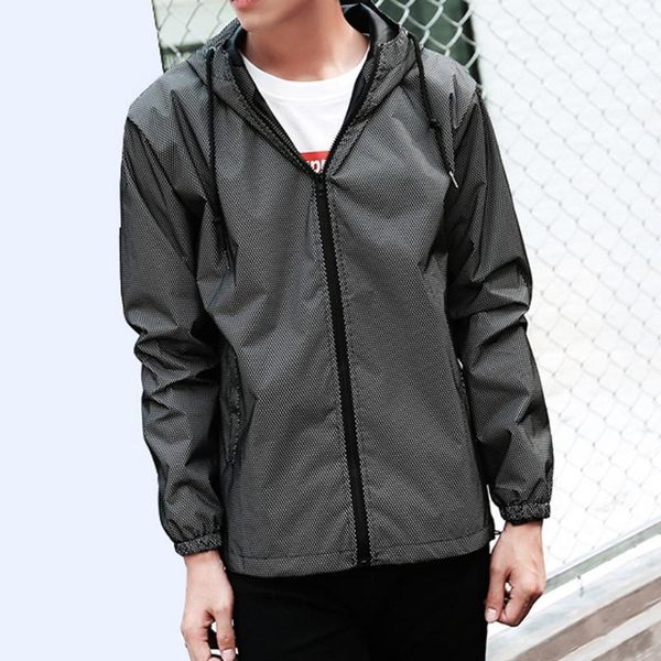 

jaycosin reflective jacket men autumn zipper winbreaker men's jackets hooded streetwear men clothes jackets outerwear 19oct16, Black;brown