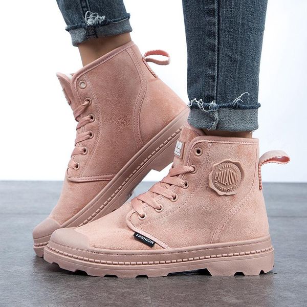 

women winter cotton boots student high-shoes snow boots platform women outdoor warm hiking shoes size 35-40