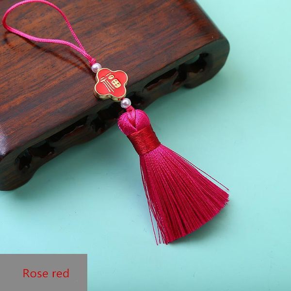 

10pcs four leaf grass metal caps fringe trim bookmark silk tassels diy curtain clothes craft supplies classical style pendant h jllymw