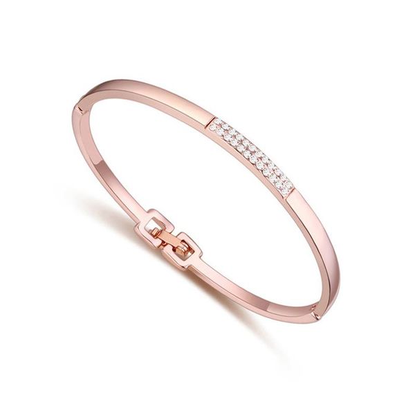 

fashion pulseira feminina crystal bracelets women's jewelry rose gold color, Black
