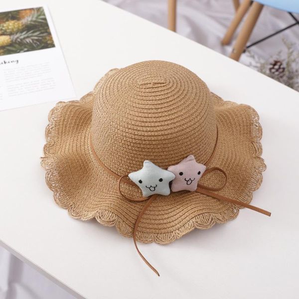 

2020 new arrival star summer straw hat kids beach hat for girls boys outdoor sun hats for child panama caps gorros sqctfi pingtoy, Black;white