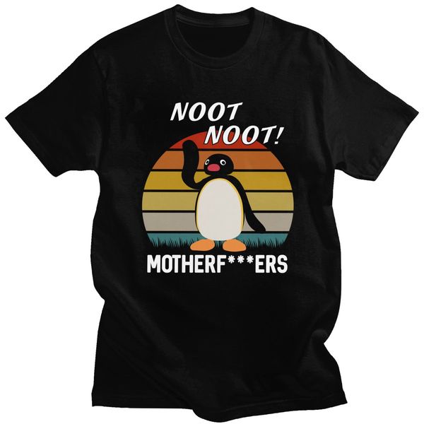 

sport funny pingu penguin meme t-shirt men's humor short sleeve cotton noot noot motherfu***s tshirt printed tee shirts apparel gift