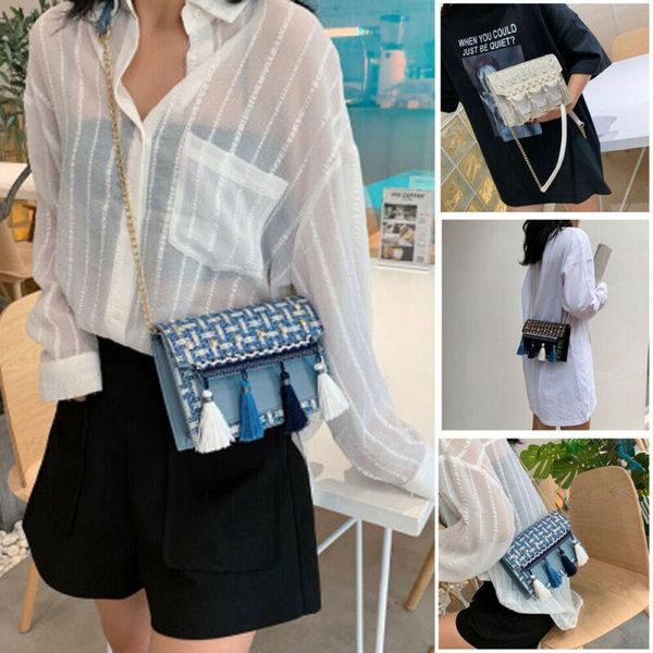 

этнический стиль цепи crossbody сумки женщины ватные цепи сумка кожа pu сумки на ремне сумки женские сумки посыльного кисточкой новые