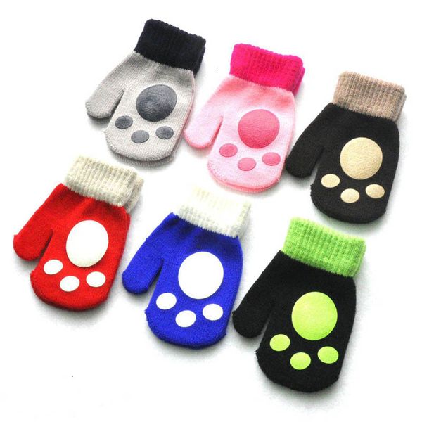 

warm winter 1-4 years dog little kids bear paw printed mittens children baby gloves