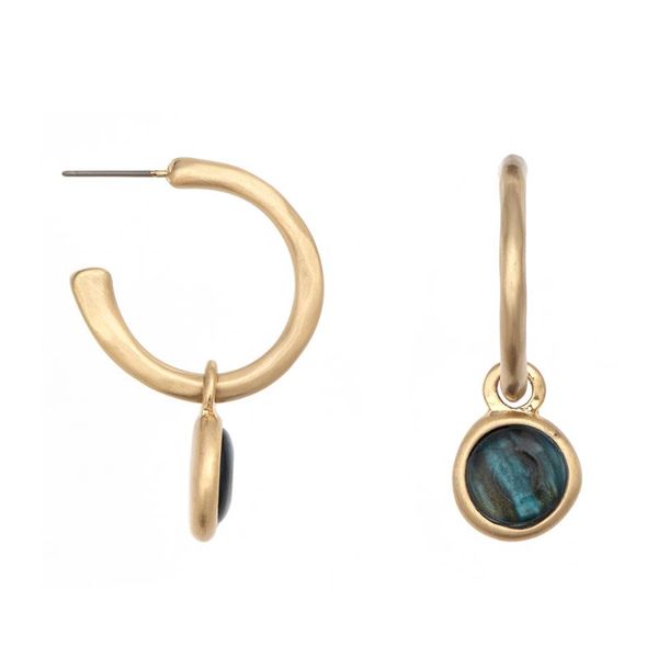 

jaeeyin 2021 trendy vintage green resin pendant removable detachable c shape satin gold color hammer design earrings gift mother, Silver
