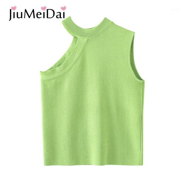 

women's sweaters jiumeidai women green one shoulder strapless knitted female plus size slim sweater ladies sleeveless korean casual sw, White;black