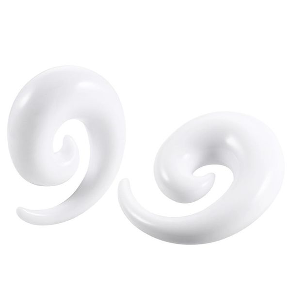 

2pcs acrylic plugs and tunnels ear plugs spiral ear taper piercing ear expander strecher gauge piercing plugs body jewelry q sqcppq, Silver