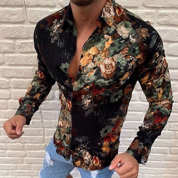 

2021 new henry hip hop tie dye button flash long sleeve shirt man 3uxg, Blue