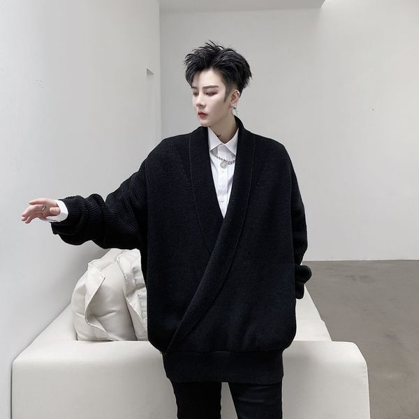 

sweater 2021 male autumn new fall shoulder lapel shirt youth wear tggo, White;black