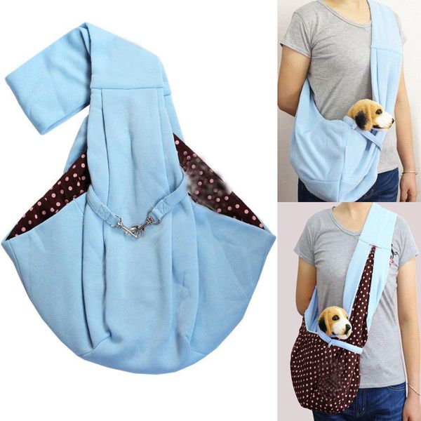

reversible handbag hands travel shoulder bag small pet comfortable dog carrier cat pouch sling soft tote double sided carry qylgnt