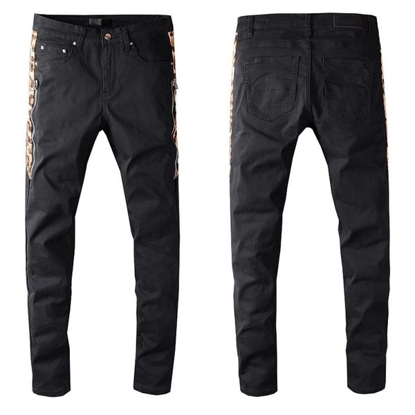 

mens jeans classic hip hop pants stylist jeans distressed ripped biker jean slim fit motorcycle denim jeans vf2v, Blue