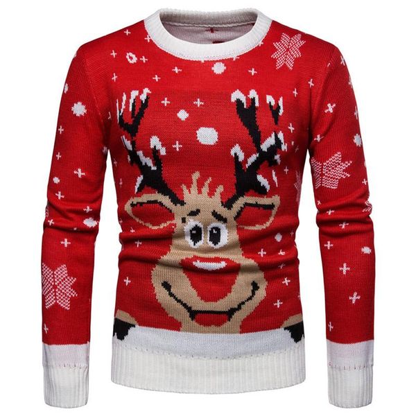 

men's sweaters mens o-neck pullover warm autumn winter christmas print soft no yq long sleeve clothes knitted casual male sweater drop, White;black