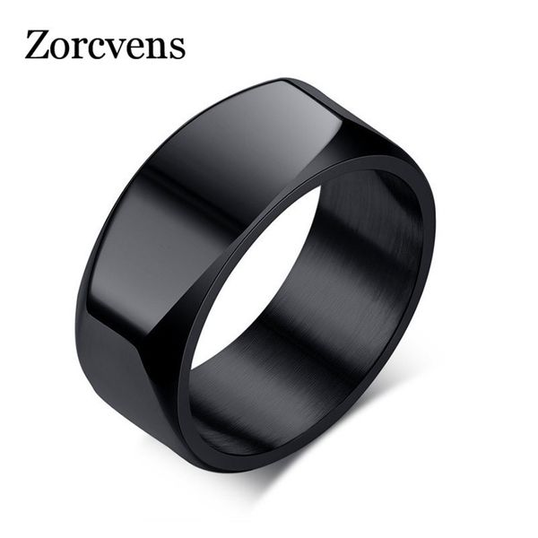 

zorcvens mens punk stainless steel basic ring for men boy cocktail male ceremony jewelry, Golden;silver