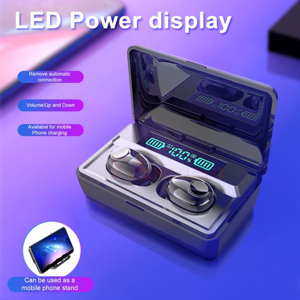 

fangtuosi высокое качество стерео bluetooth наушники спорт гарнитура беспроводные наушники с 2200mah зарядки коробки