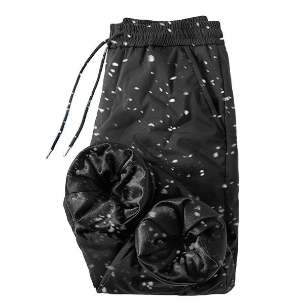 

2021 new fashion designer down pants men's wear warm and thickened winter northeast fashion pants white duck flannel pants, Black