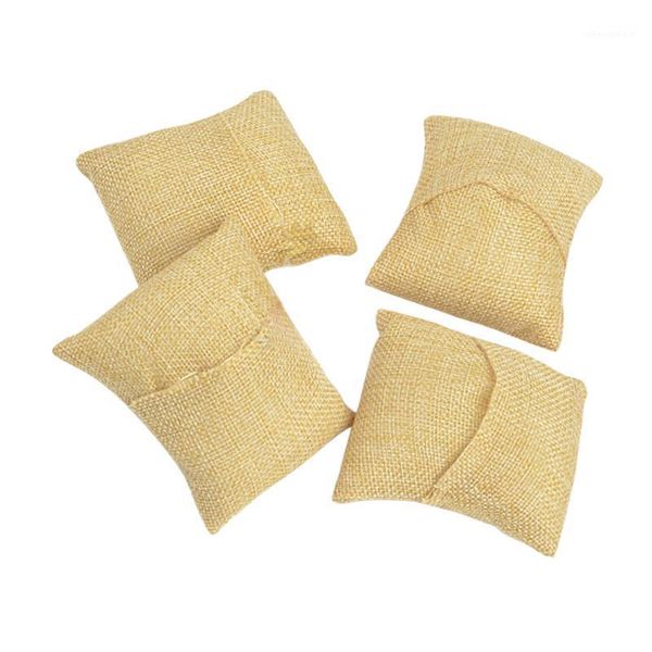 

6 pcs small jewelry display pillow bracelet bangle chain pillow holder watch organizer (jute)1
