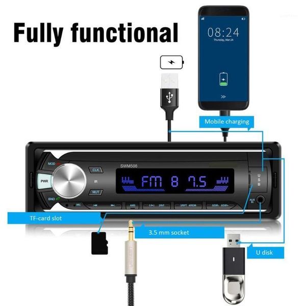 

multifunction wireless car radio stereo media player 4 loud speaker colorful key lights car mp3 player1