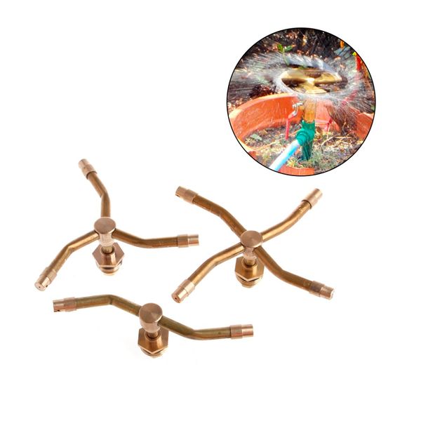 

new 2/3/4 ways garden 1/2" sprinkler head rotary sprayer brass watering irrigation fountain c42