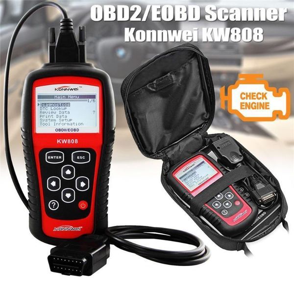 

original konnwei kw808 obd car scanner obd2 auto automotive diagnostic scanner tool supports j1850 engine fualt code reader new1