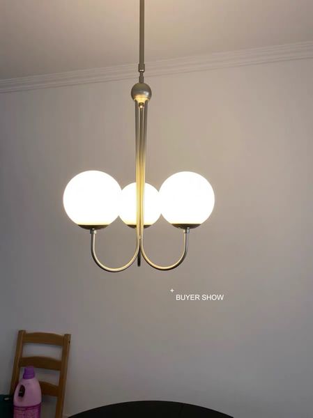 Lampadario a sospensione elegante con sfere di vetro, lampada a sospensione a sospensione, sala da pranzo, lampadario a soffitto, cucina, ristorante, lampada a sospensione