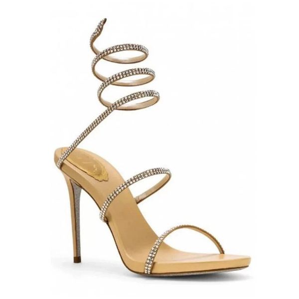 

2020 summer women sandals fashion rhinestone high heel tied party breathable comfort shopping woman walking casual shoes t200628, Black