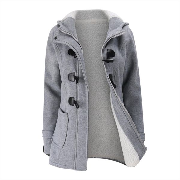 

winter horn button пальто куртки new long ветровки женский женщин толстый хлопок теплая куртка женская верхняя одежда ветровки плюс размер п, Black