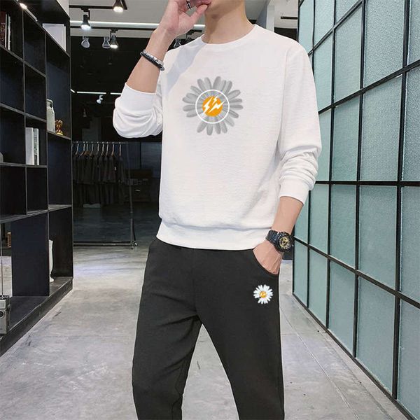 

2020 new men's sweater suit fall student casual sportswear trend, Gray