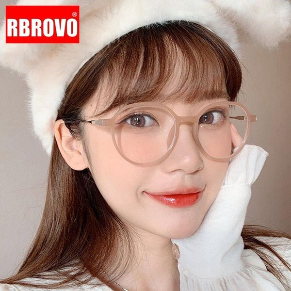 

rbrovo 2020 round retro glasses frame women vintage glasses women brand eyeglasses women/men luxury lentes de lectura mujer1, White;black