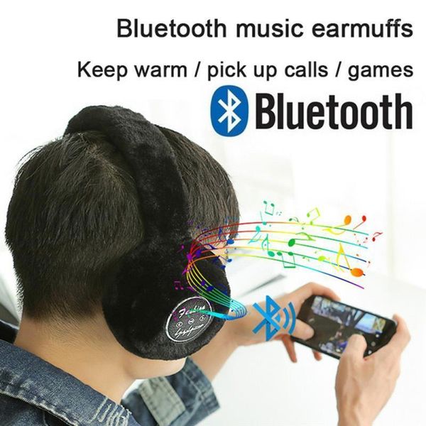 

new fashion wireless bluetooth headphones for women girl gift warm fluffy earmuff headphone for women winter earphones1