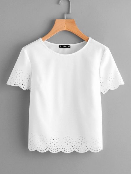 

solid laser cut scalloped x3no#, White