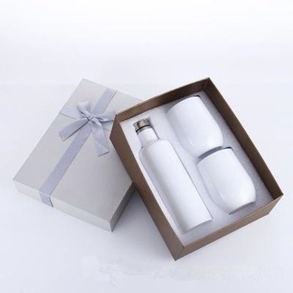 

the 3pcs lot gift wine tumbler set egg tumbler set stainless steel double wall insulated with one bottle two wine tumbler 4 color options