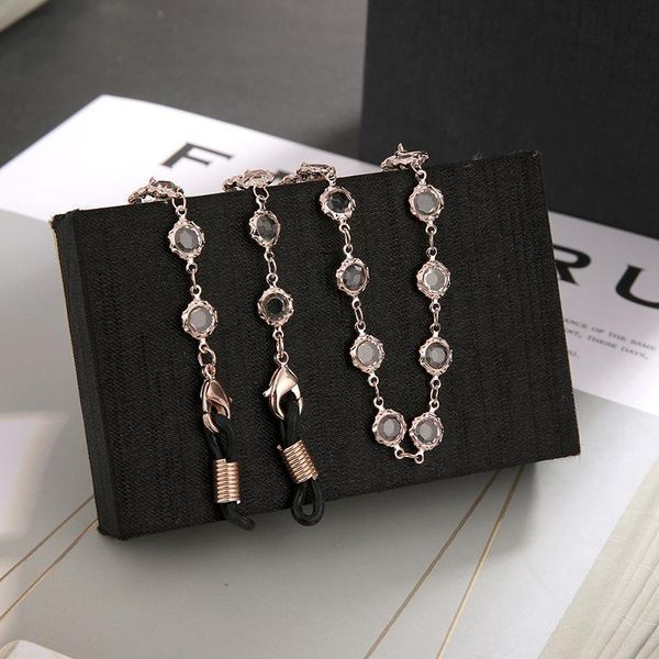 

2020 chic luxury clear crystal mask chain fashion women eyeglasses chain women's mask chain holder sunglasses accessories h jlloju