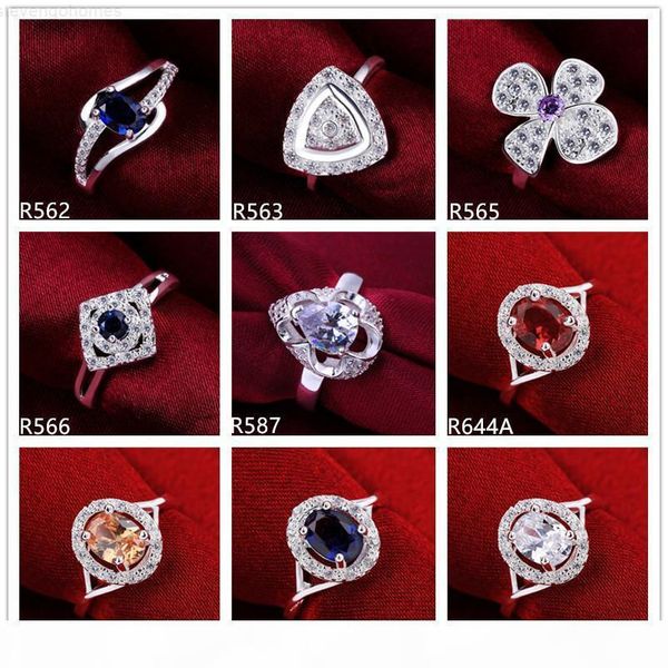 

s k 10 pieces gemstone mixed style women sterling ,high grade burst models fashion 925 silver ring gtr51 online for, Golden;silver