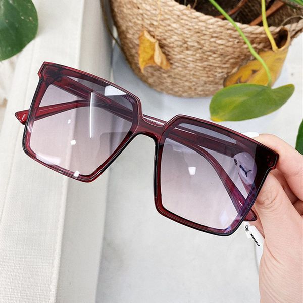 

men new vintage square oversized sunglasses women transparent gradient sun glasses big frame eyewear uv400 driver goggles2021