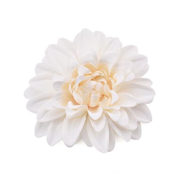

6pcs superior quality 10cm artificial dahlia silk flower white rose heads for wedding decoration diy wreath craft fake jllytx