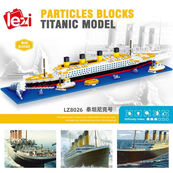 

lz8026 титаник корабль миниатюрный алмазные малые частицы вставка building block модель украшения игрушки для детей подарки yxlimo toptrimme