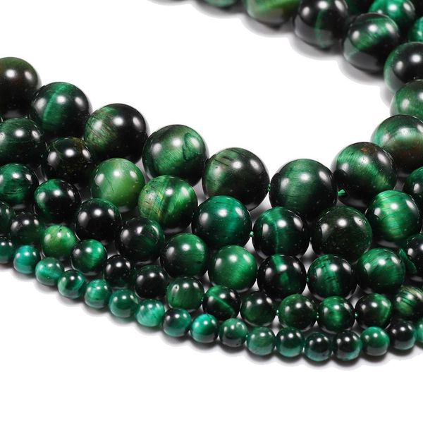 

1strand lot 4 6 8 10 12 mm natural stone green tiger eye agat round beads loose spacer bead for jewelry making h jllpyw