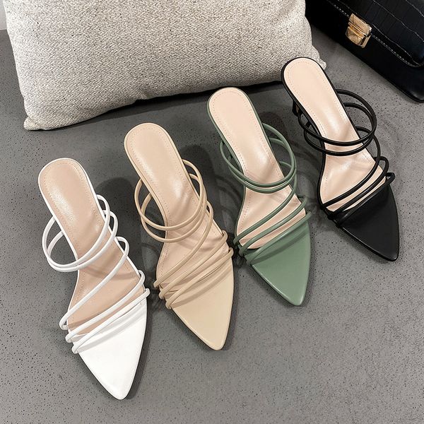 

2021 female new ankle brace size 34-40 shoes heels black woman sandals 64qr