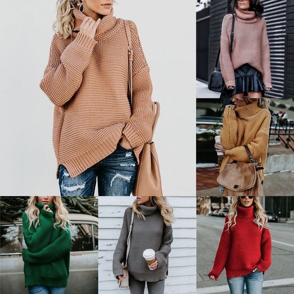 

new sweaters for autumn winter 2020 women's thick line long pulloversweater pullover sleeve high collar pullover sweater 4iv5y, White;black