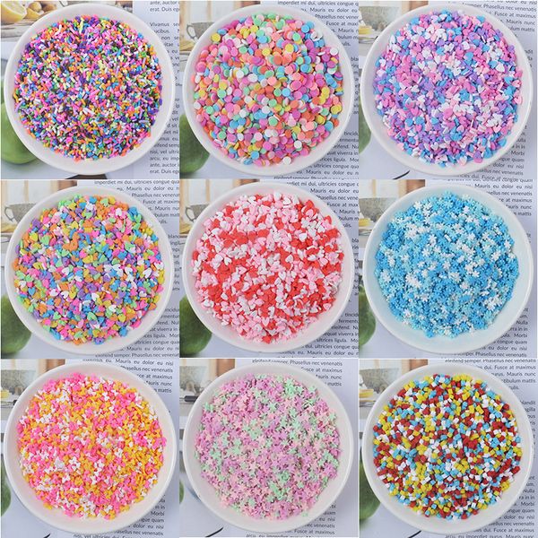 500g Polymer Hot Soft Clay Beads Flat Round Loose Sprinkles colorati per l'artigianato fai-da-te Accessori per melma di plastica carini piccoli 0941
