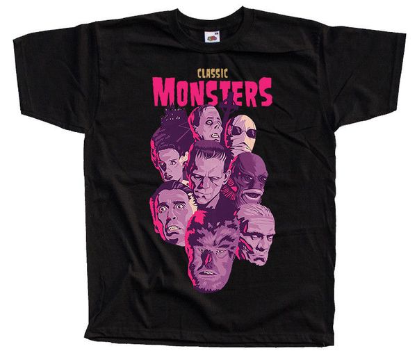 

classic monsters poster movie funny harajuku tshirt gym king skull plus size sport hooded sweatshirt hoodie men t shirt