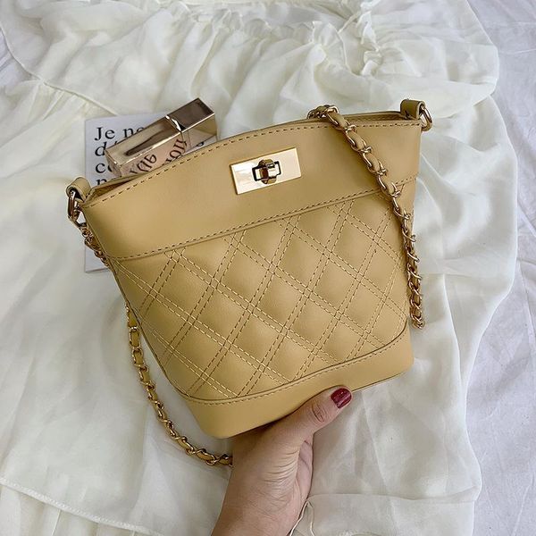 

plaid chain female messenger bag 2020 new fashion bucket women shoulder bag summer crossbody designer handbag
