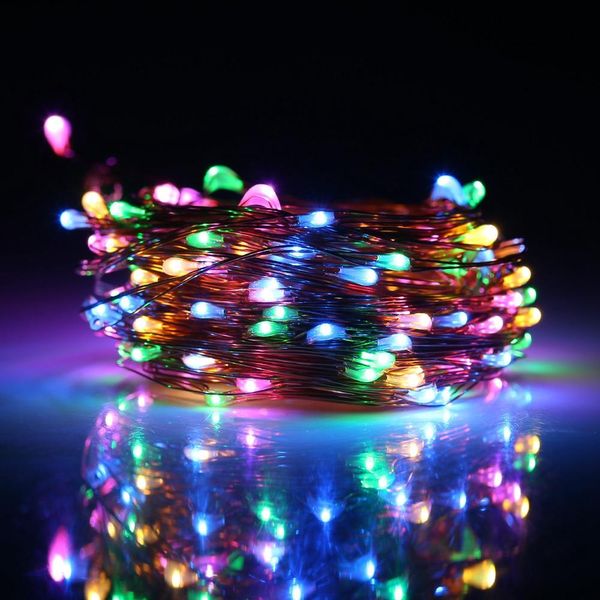 

led солнечной медный провод лампы открытый garland fairy свет 10м 20м декоративные струнный свет для венчания сада yard lawn партии кпт wmtf