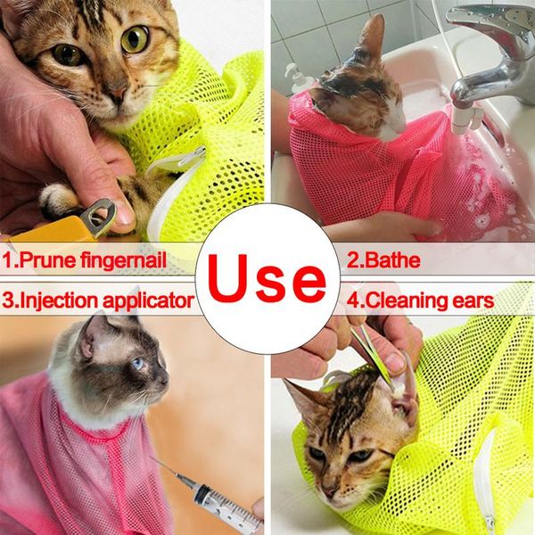 

new mesh cat grooming bathing bag no scratching biting restraint for bathing nail trimming injecting bbyitm