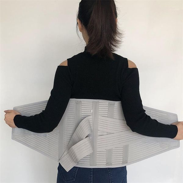 

waist support widen orthopedic belt with 4 pcs steel plates men women lumbar back brace pain relief 20211, Black;gray