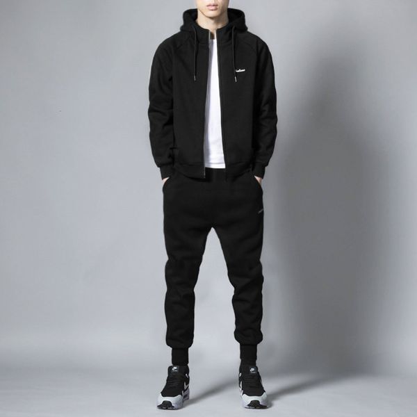 

suit spring and autumn leisure sports men's running clothes two piece sportswear, Gray