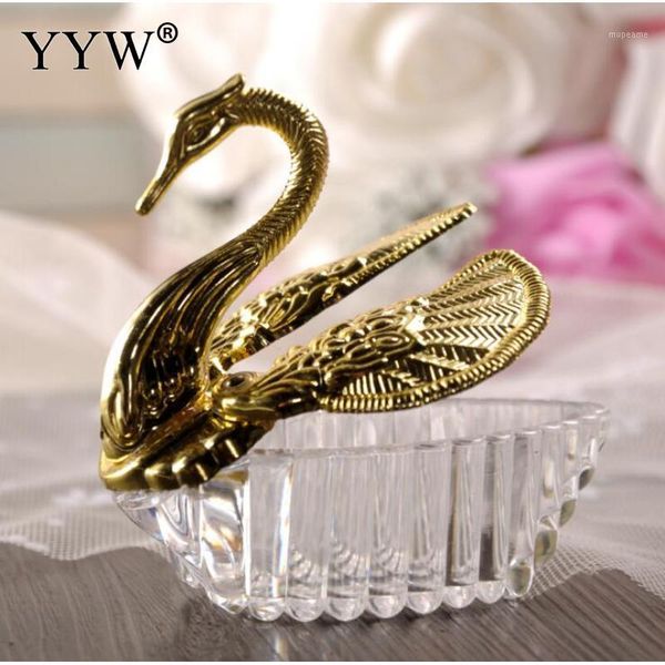 

gift wrap 12/24/50pcs sliver gold swan box candy wedding drage candies package plastic birthday party favors supplies1
