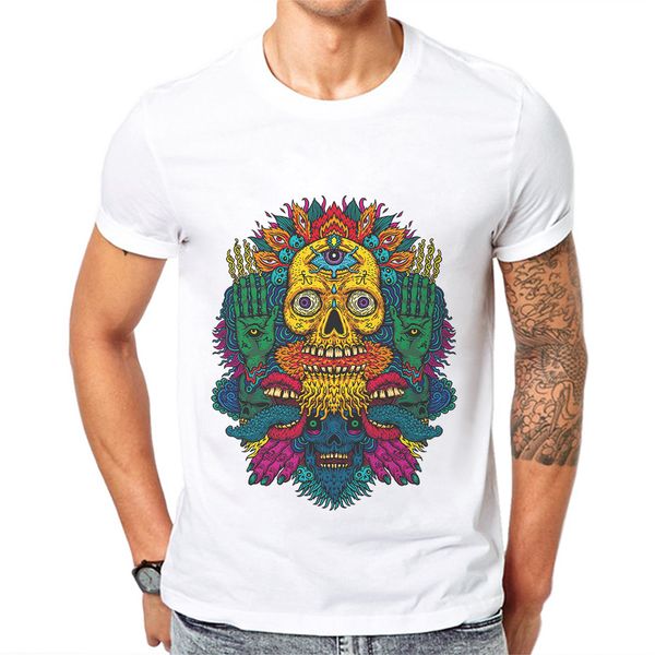 

monster skull many eyes short sleeve o neck hands up design man hip hop mens male s sport hooded sweatshirt hoodie men t shirt