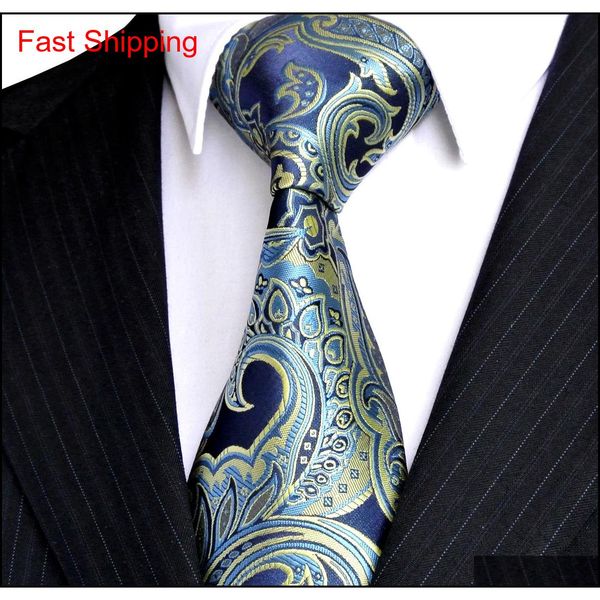 

e07 mens neckties floral navy blue azure yellow ties 100% silk jacquard woven accessories wholesale exquisite brand new shipping o1v6v, Blue;purple